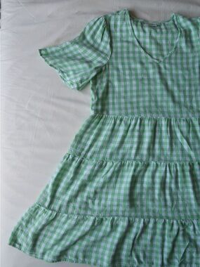 Green Gingham A-line Dress